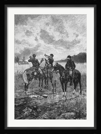 Framed Three Civil War Soldiers onHorseback Print