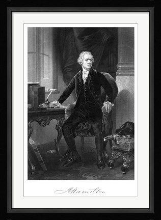 Framed Alexander Hamilton Sitting at His Desk Print