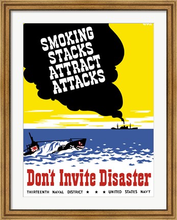 Framed Smoking Stacks Attract Attacks Print