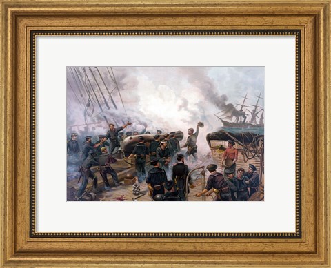 Framed Battle of Cherbourg Print