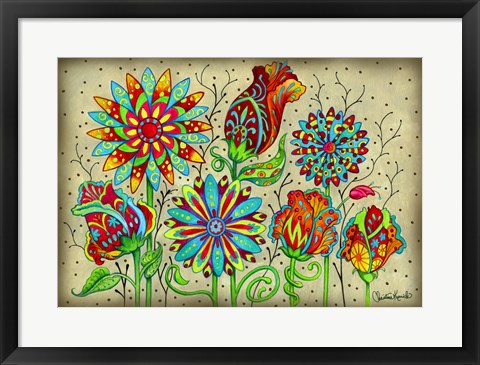 Framed Mosaic Flowers-Festival Print