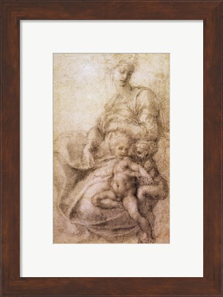 Framed Virgin and Child with the infant Baptist, c.1530 Print