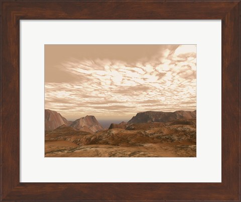 Framed Artist&#39;s Concept from Atop Olympus Mons on the Planet Mars Print