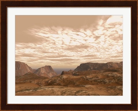 Framed Artist&#39;s Concept from Atop Olympus Mons on the Planet Mars Print