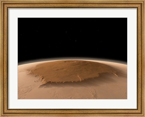 Framed Artist&#39;s Concept of the Northwest Side of the Olympus Mons volcano on Mars Print