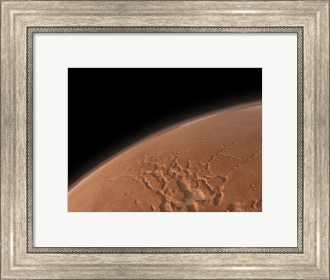 Framed Mars&#39; Valles Marineris is Host to the Largest Canyons in the Solar System Print