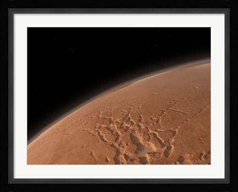 Framed Mars' Valles Marineris is Host to the Largest Canyons in the Solar System Print