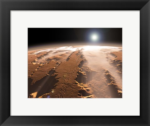 Framed Artist&#39;s Concept of the Valles Marineris Canyons on Mars Print