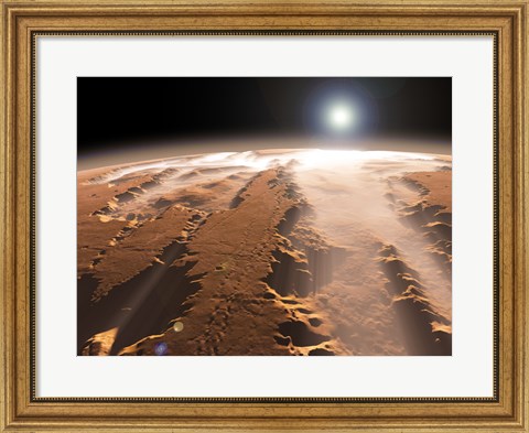 Framed Artist&#39;s Concept of the Valles Marineris Canyons on Mars Print