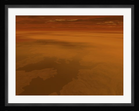 Framed Artist's concept of the Surface of Saturn's Moon Titan Print