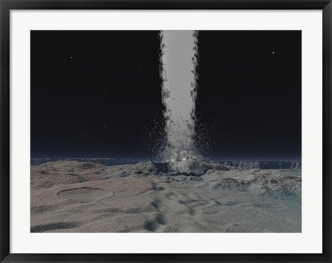 Framed Eruption of an Ice Volcano on the Surface of Neptunes Moon Triton Print