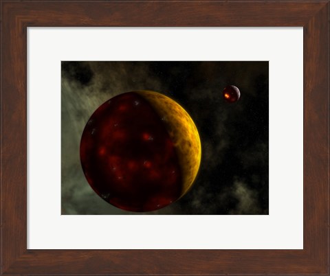 Framed Artist&#39;s Concept of a Young, Turbulent Earth Print