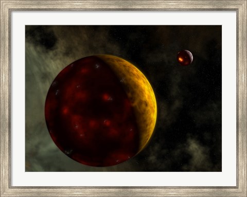 Framed Artist&#39;s Concept of a Young, Turbulent Earth Print
