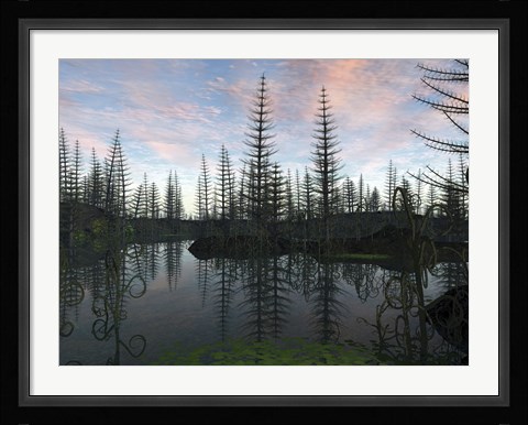 Framed Forest of Calamites and Asteroxylon 390 Million Years Ago Print