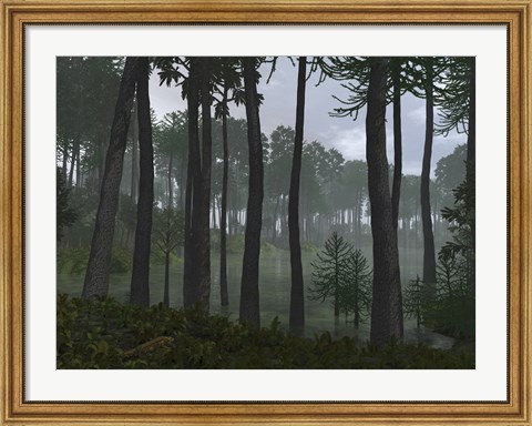 Framed Forest of Cordaites and Araucaria Print