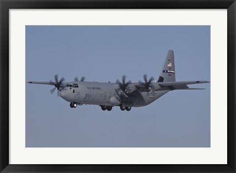 Framed C-130J Super Hercules of the 317th Airlift Group in Flight Over Germany Print