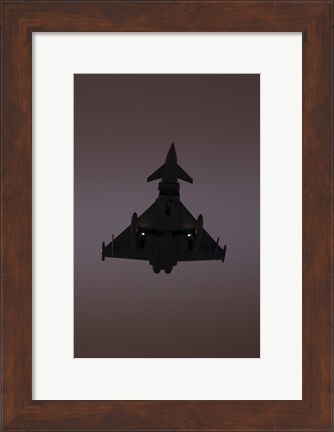 Framed German Air Force Eurofighter Typhoon Approaching at Sunset Print