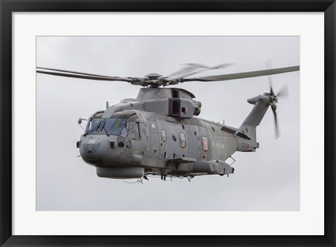 Framed Royal Navy EH-101 Merlin in Flight, Jagel, Germany Print