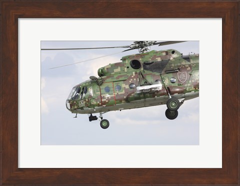 Framed Slovak Air Force Mi-17 Hip in digital camouflage Print