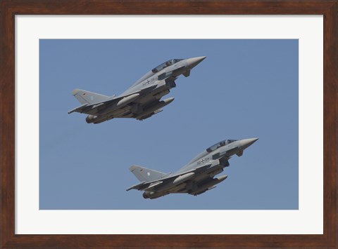 Framed pair of Eurofighter Typhoon Aircraft from the German Air Force Print
