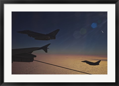 Framed German Air Force Eurofighter Typhoon Aircraft Refueling over France Print