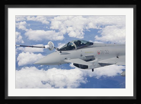 Framed Italian Air Force Eurocopter Typhoon Jet Refueling Print