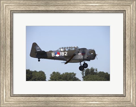 Framed T-6 Harvard Trainer of the Dutch Air Force Historic Flight Team Print