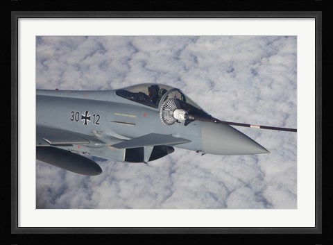 Framed German Air Force Eurofighter Typhoon during in-Flight Refueling Print