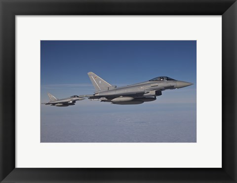 Framed Pair of Eurofighter Typhoon Aircraft of the German Air Force Print