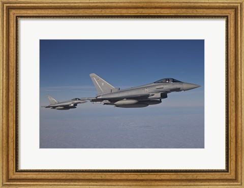 Framed Pair of Eurofighter Typhoon Aircraft of the German Air Force Print