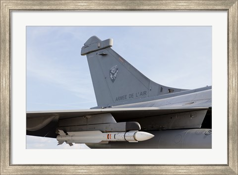 Framed MICA Missile Under the Wing of a French Air Force Rafale Aircraft Print
