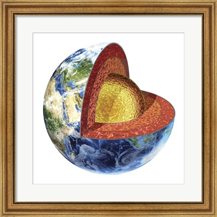 Framed Cross Section of Planet Earth Showing the Outer Core Print