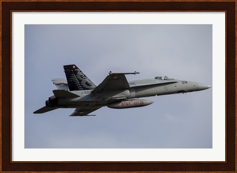 Framed Swiss Air Force F-18C Hornet used for Air Policing Print