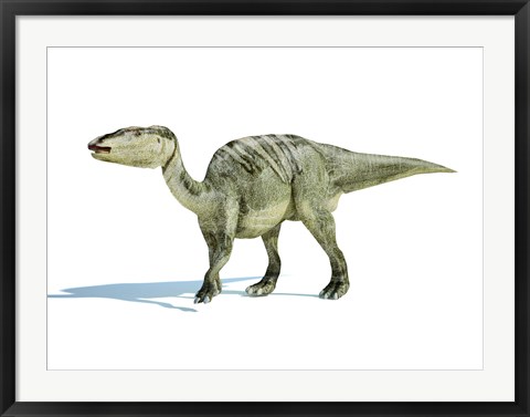 Framed 3D Rendering of an Edmontosaurus Dinosaur Print