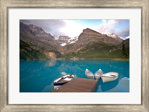 Framed British Columbia, Yoho NP, Boats on Lake Ohara Print