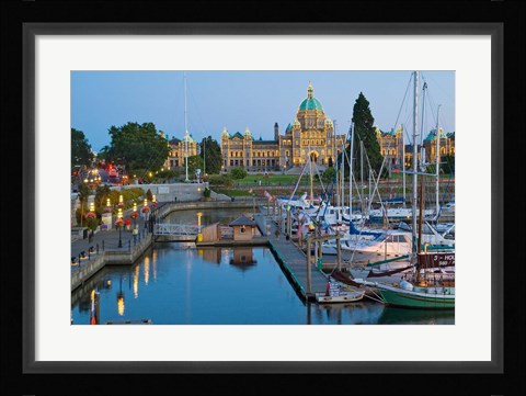 Framed Inner Harbor at Victoria, British Columbia Print