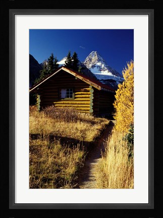 Framed British Columbia, Mount Assiniboine, Log cabin Print