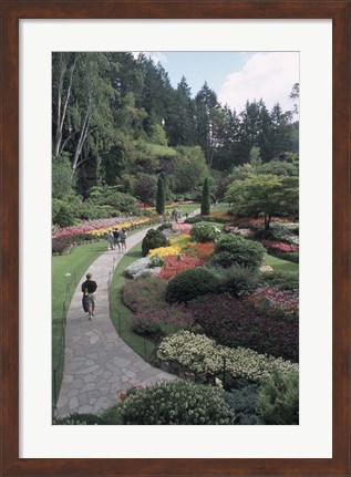 Framed Sunken Garden at Butchart Gardens, Vancouver Island, British Columbia, Canada Print