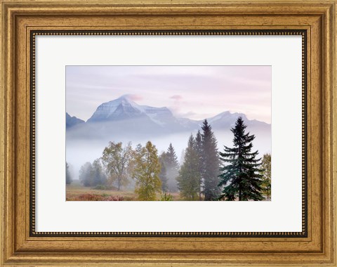 Framed Canada, British Columbia, Mount Robson Park Sunrise on mountain Print