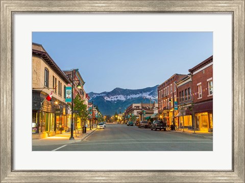 Framed Historic 2nd Street, in downtown Fernie, British Columbia, Canada Print