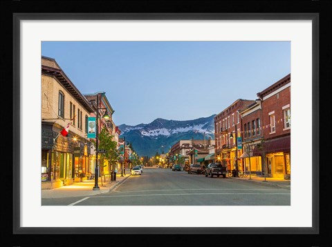 Framed Historic 2nd Street, in downtown Fernie, British Columbia, Canada Print