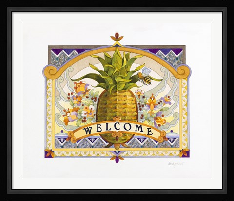 Framed Welcome Pineapple Print