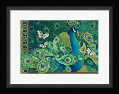 Framed Paisley Peacock Print