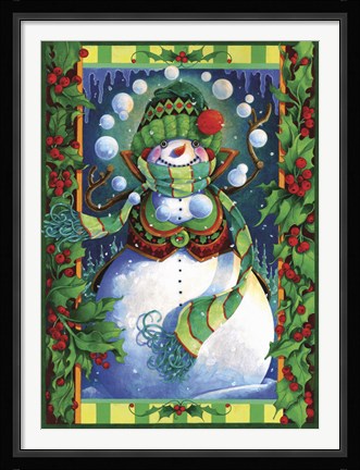 Framed Snowman Print