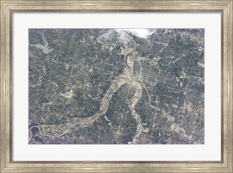 Framed Satellite View of Kansas City, Missouri Print