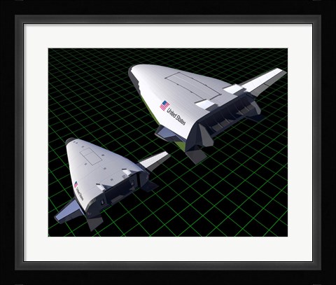 Framed Artist's Concept Showing the Relative Sizes of the X-33 and VentureStar Print