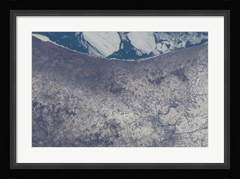 Framed Satellite View of South Bend, Indiana Print