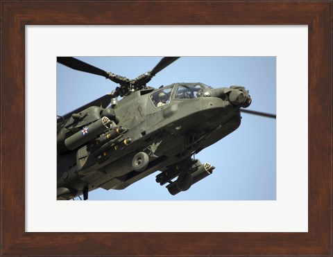 Framed AH-64 Apache in Flight Print