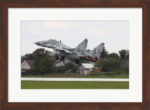 Framed Slovak Air Force MIG-29 Fulcrum taking off Print