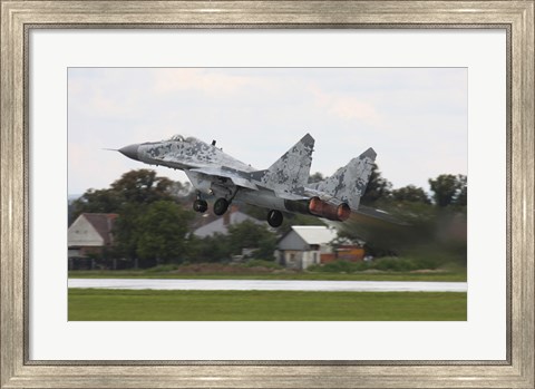 Framed Slovak Air Force MIG-29 Fulcrum taking off Print